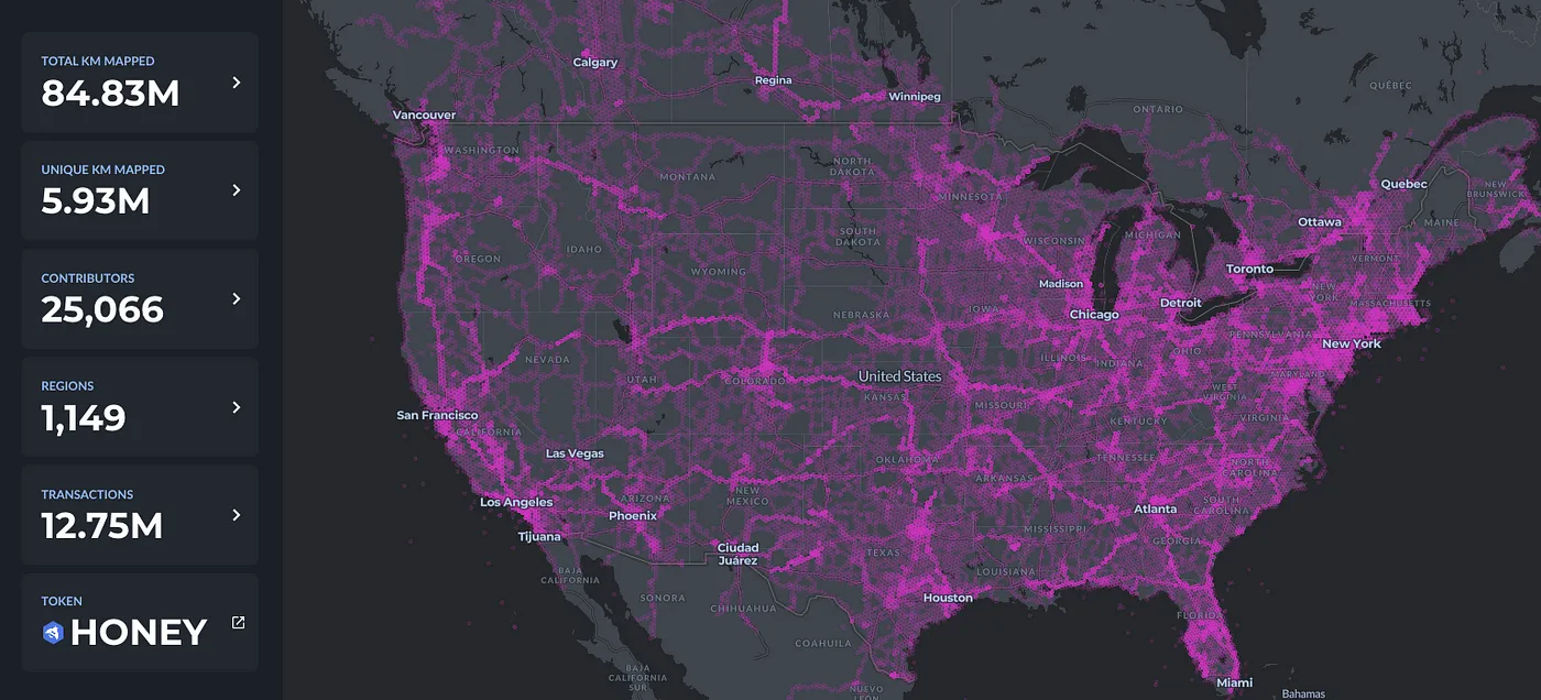 Total mapped area in Hivemapper (2023)