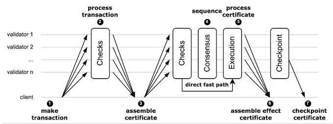 Life cycle of a transaction in Sui.