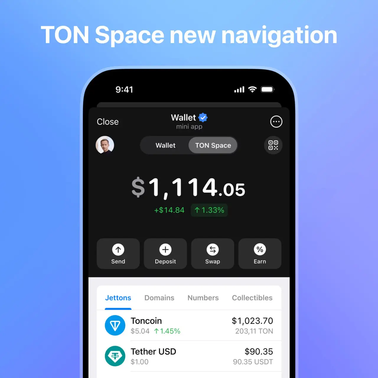 TON Space wallet interface