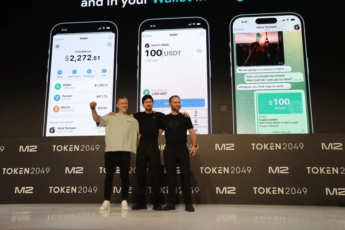 The TON's team announces integration with Tether at TOKEN2049 in Dubai in April 2024. Source: DWF Labs